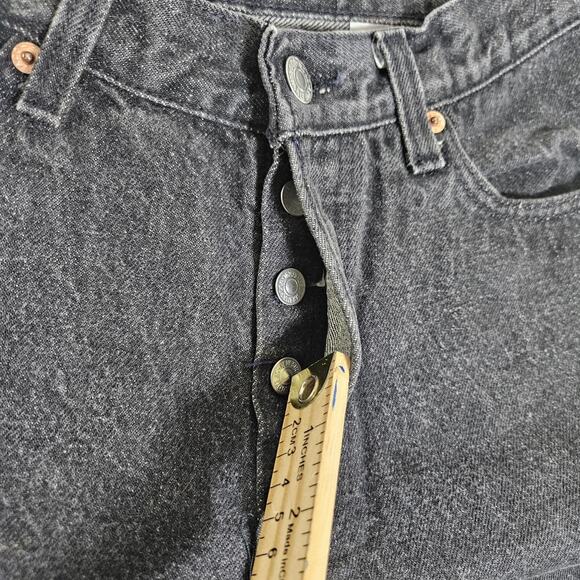 Vtg Levis 501 XX Jeans Women 7 Faded Black Straight Leg Grunge 90s Made in USA - Picture 2 of 16